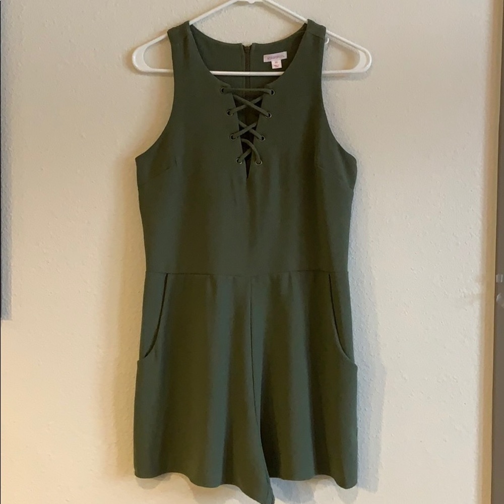 Xhilaration army green romper
